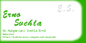 erno svehla business card